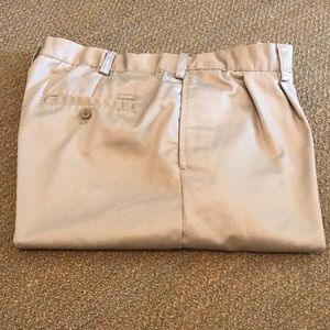 IZOD classic, no-iron, double pleat, cuffed chinos